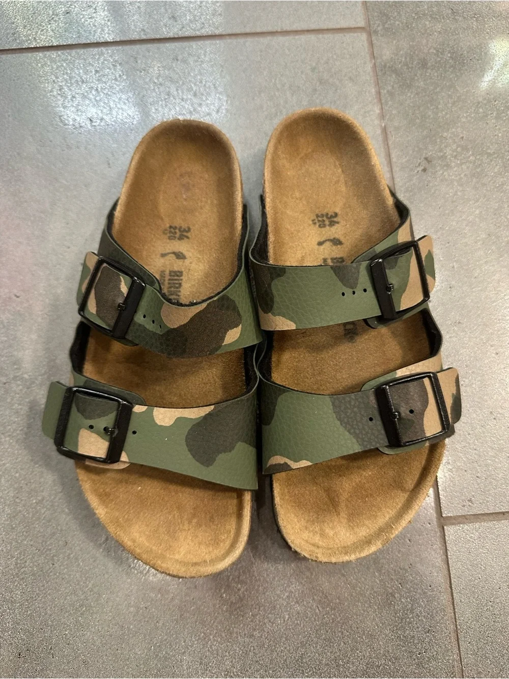 Birkenstock 34 Narrow Kids Camo Arizona Sandals